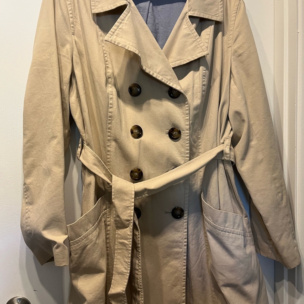 Old Navy Tan Double-Breasted Trench Coat